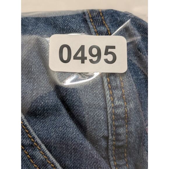 FOREVER 21 Bib Overalls Sz 28 Button Up Blue Medium Wash Denim Distressed Y2k - Picture 14 of 14